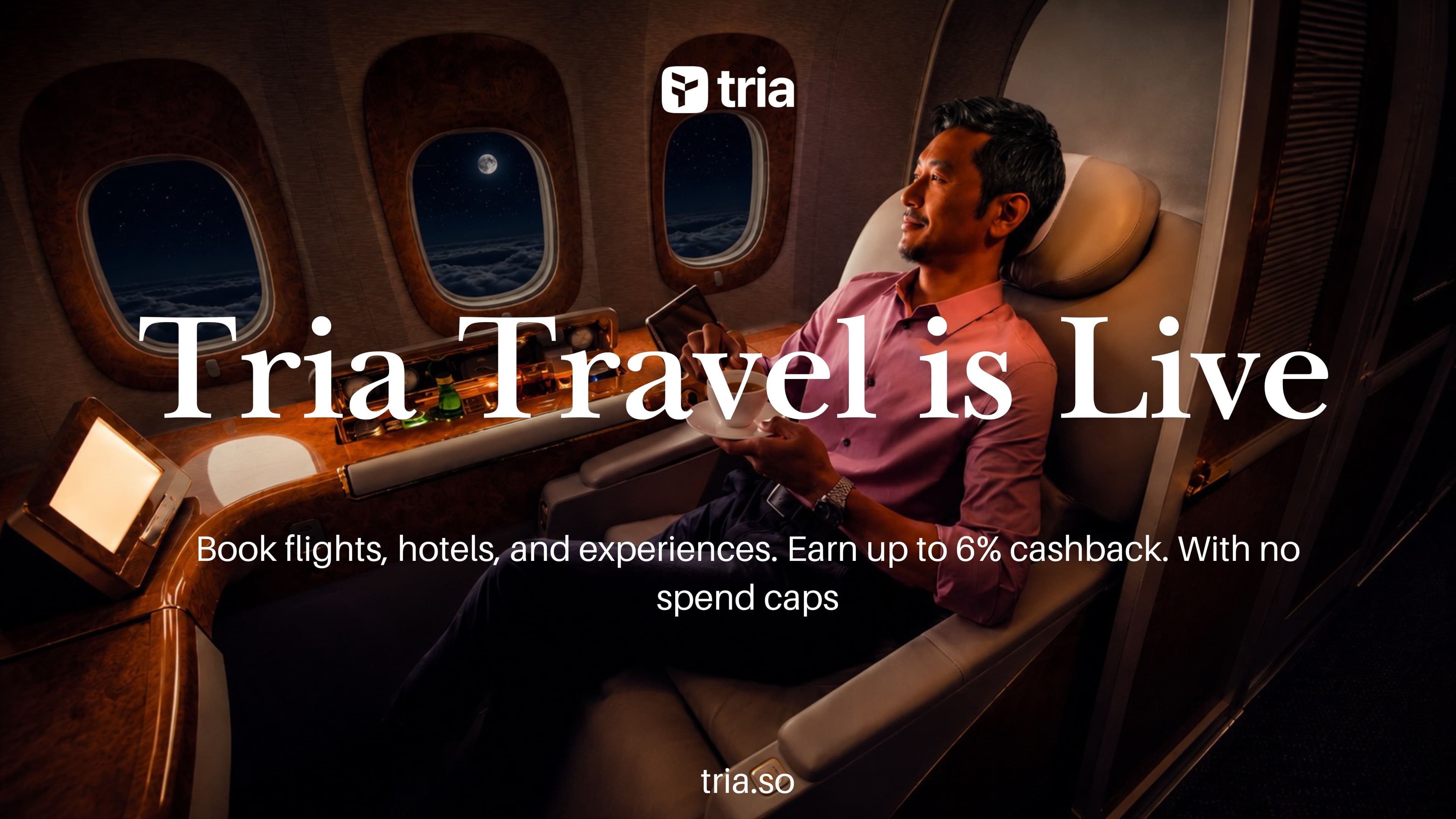 Tria Travel arrive : jusqu'à 6 % de cashback sur vos voyages et expériences, sans plafond de dépenses