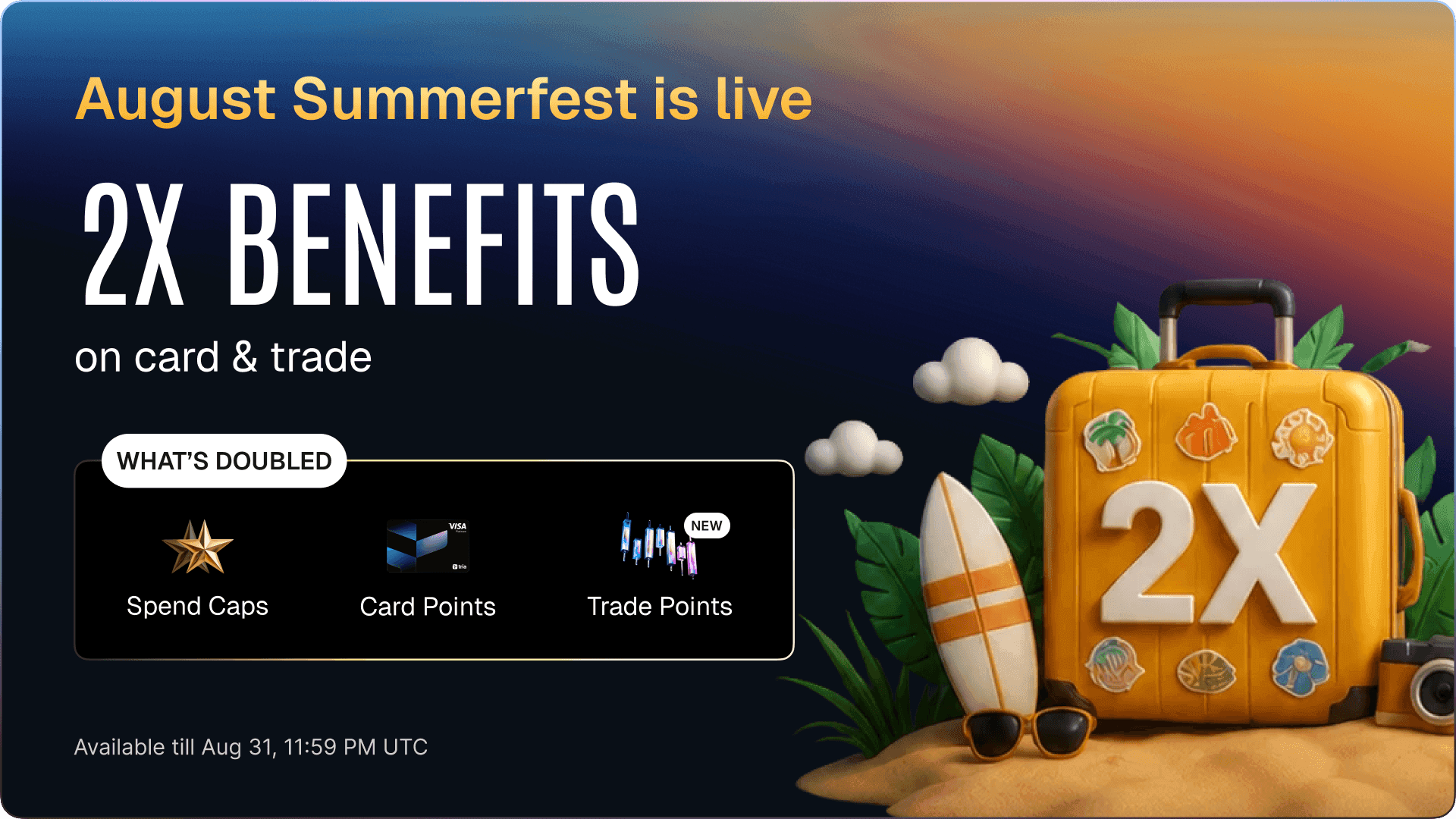August Summerfest: Double Spend Caps and 2X Points on Spending and Trading